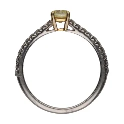 ANILLOS DE COMPROMISO Solitario firmado tiffany & co en platino con brillante fancy intense 0.40Ct. Talla 9.