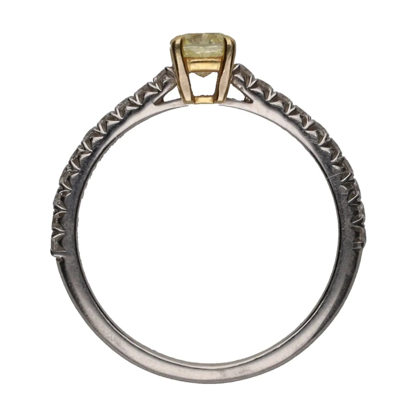 ANILLOS DE COMPROMISO Solitario firmado tiffany & co en platino con brillante fancy intense 0.40Ct. Talla 9.