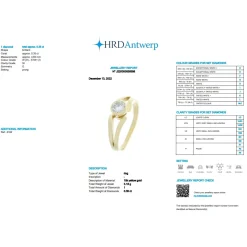 ANILLOS DE COMPROMISO Solitario oro amarillo color h, pureza si1 y peso 0,35 cts.