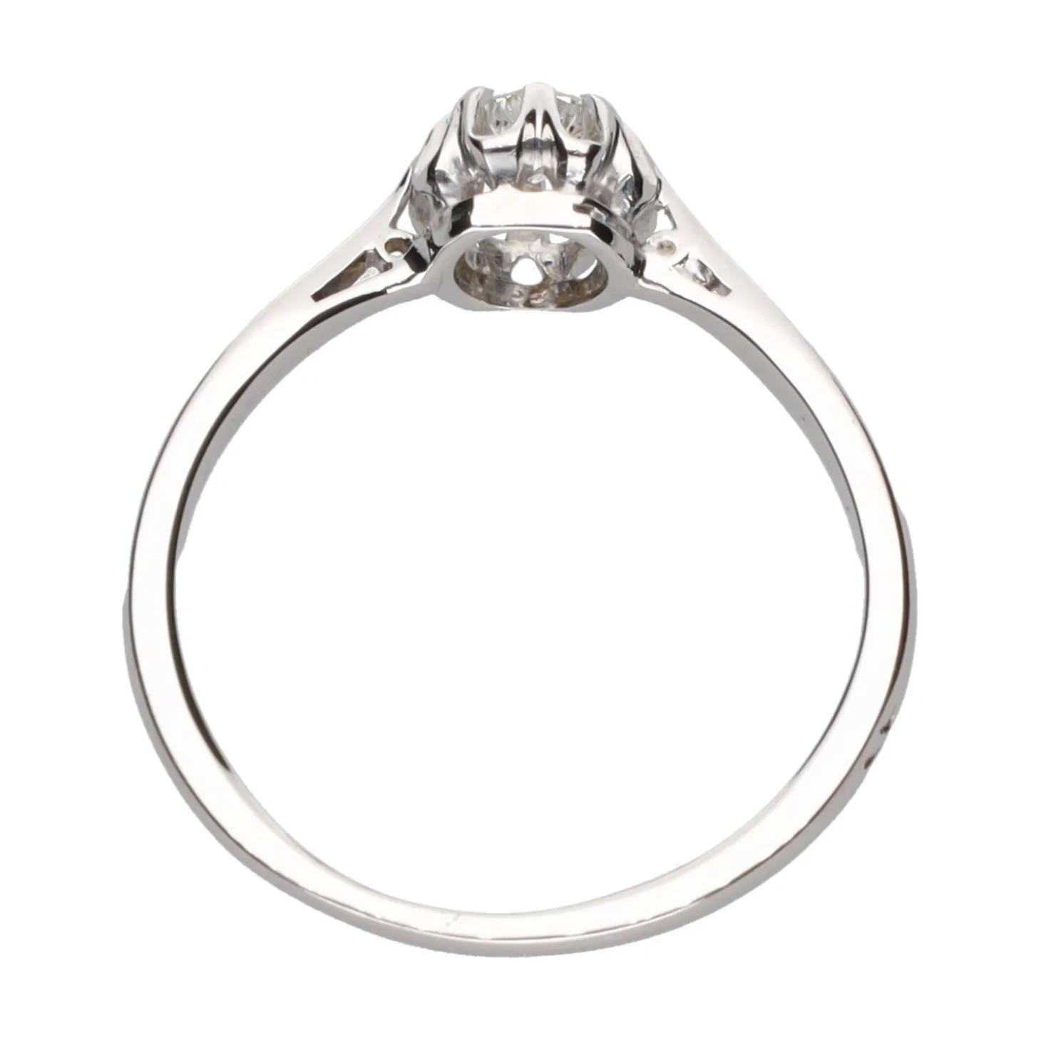 ANILLOS DE COMPROMISO Solitario en oro blanco y un brillante con un peso estimado de 0.20 Ct.