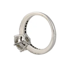 ANILLOS DE COMPROMISO Solitario oro blanco y diamantes color b, pureza si1 y peso 2,52 cts.