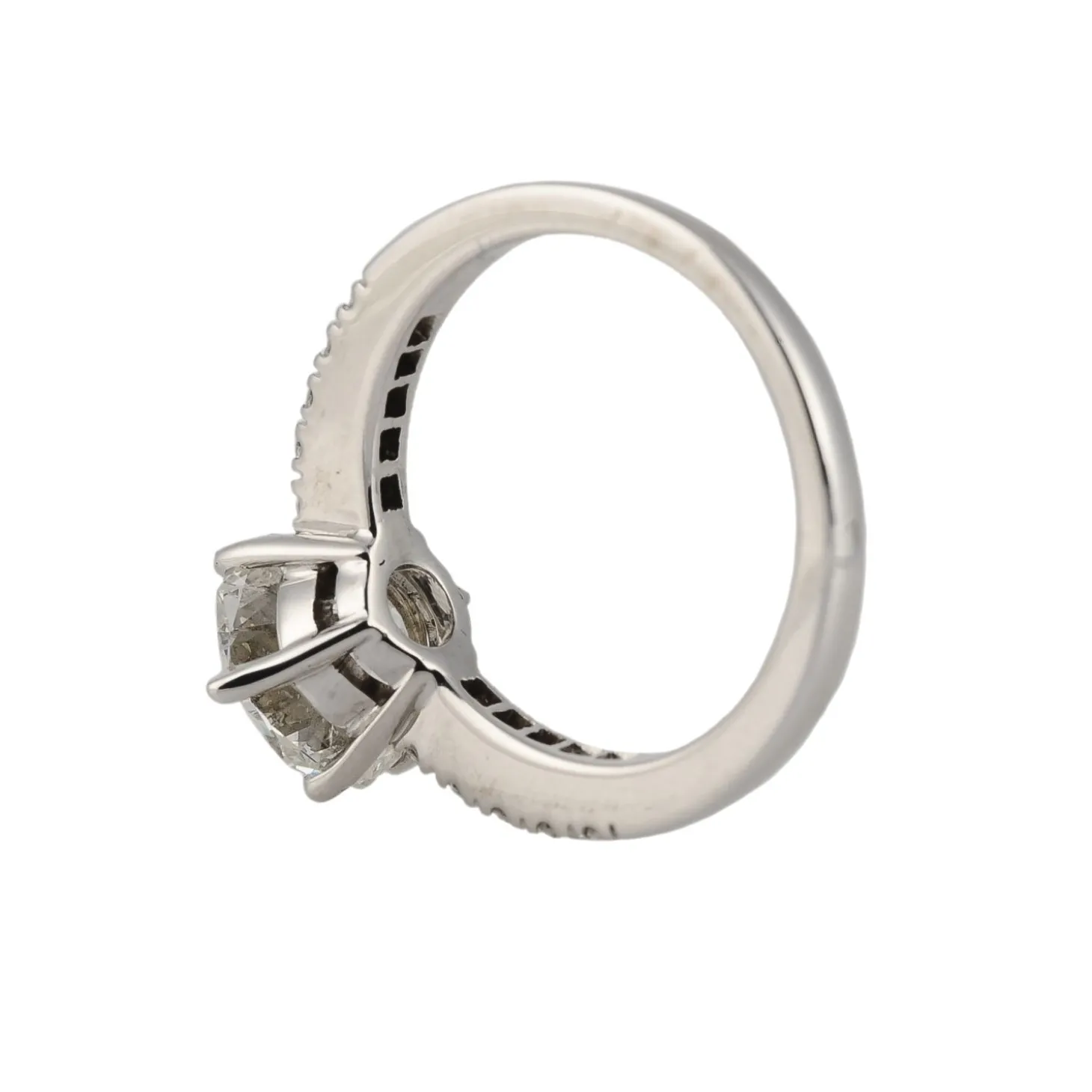 ANILLOS DE COMPROMISO Solitario oro blanco y diamantes color b, pureza si1 y peso 2,52 cts.