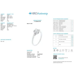 ANILLOS DE COMPROMISO Solitario en oro blanco con brillante color g, pureza vs1, y peso 1,00ct.