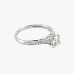 ANILLOS DE COMPROMISO Solitario en oro blanco con brillante color g, pureza vs1, y peso 0,75 ct