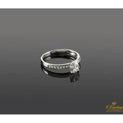 ANILLOS DE COMPROMISO Sortija solitario oro blanco color h, pureza vs1 y peso 0,62 cts.