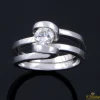 ANILLOS DE COMPROMISO Sortija solitario oro blanco color g, pureza si2 y peso 0,52 cts.
