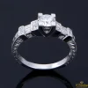 ANILLOS DE COMPROMISO Sortija oro blanco y diamantes color g, pureza si1 y peso 0,55 cts.