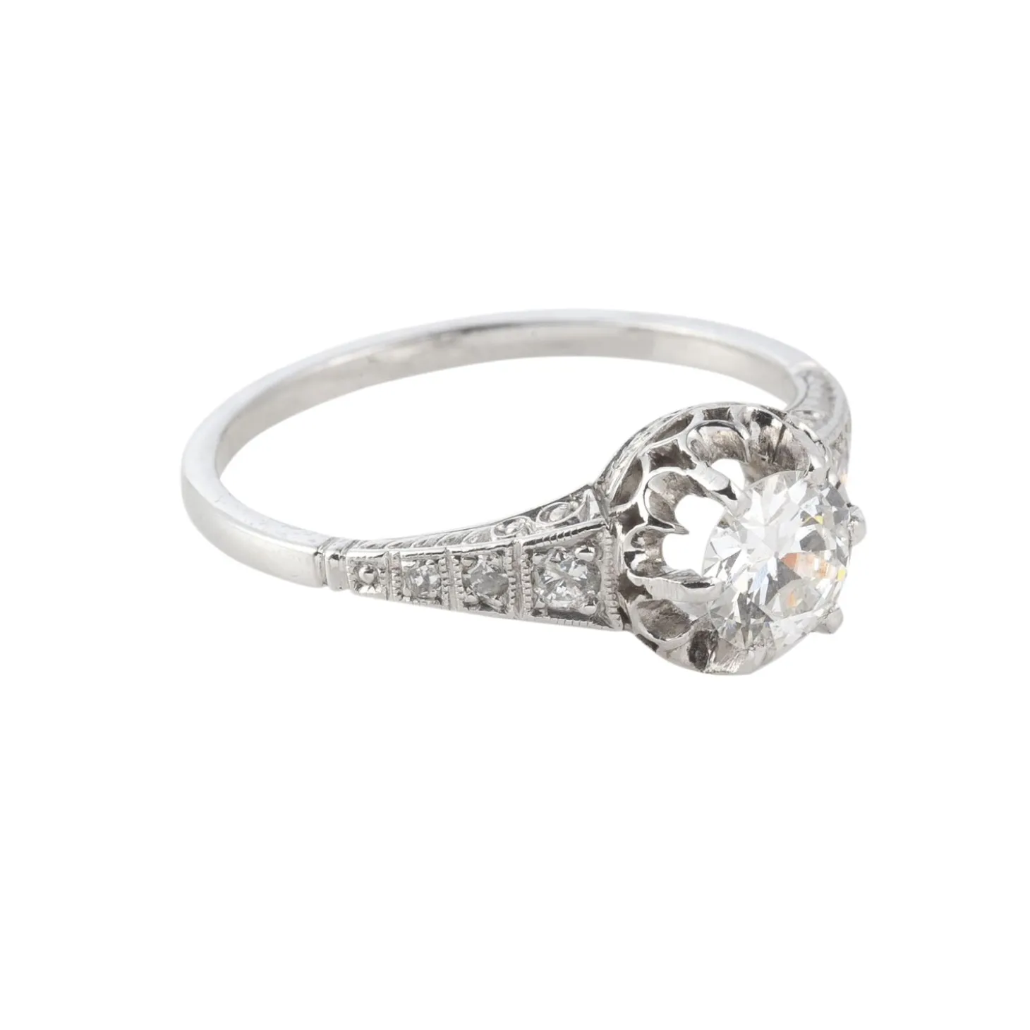 ANILLOS DE COMPROMISO Sortija solitario oro blanco color g, pureza si1 y peso 0,55 cts.