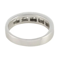 ANILLOS DE COMPROMISO Sortija media alianza oro blanco y diamantes. Talla nº: 12