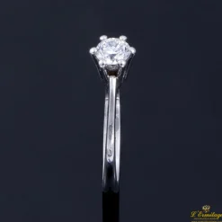 ANILLOS DE COMPROMISO Sortija solitario oro blanco color f, pureza vs1 y peso 0,51 cts.