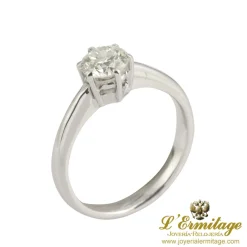 ANILLOS DE COMPROMISO Sortija solitario oro blanco color l, pureza vs1 y peso 0,65 cts.