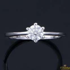 ANILLOS DE COMPROMISO Sortija solitario oro blanco color f, puerza vs2 y peso 0,50 cts.