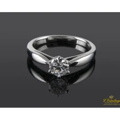 ANILLOS DE COMPROMISO Sortija solitario oro blanco color g, pureza vs1 y peso 0,50 cts.