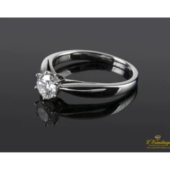 ANILLOS DE COMPROMISO Sortija solitario oro blanco color g, pureza vs1 y peso 0,50 cts.