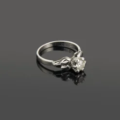 ANILLOS DE COMPROMISO Sortija solitario oro blanco.