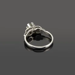 ANILLOS DE COMPROMISO Sortija solitario oro blanco.