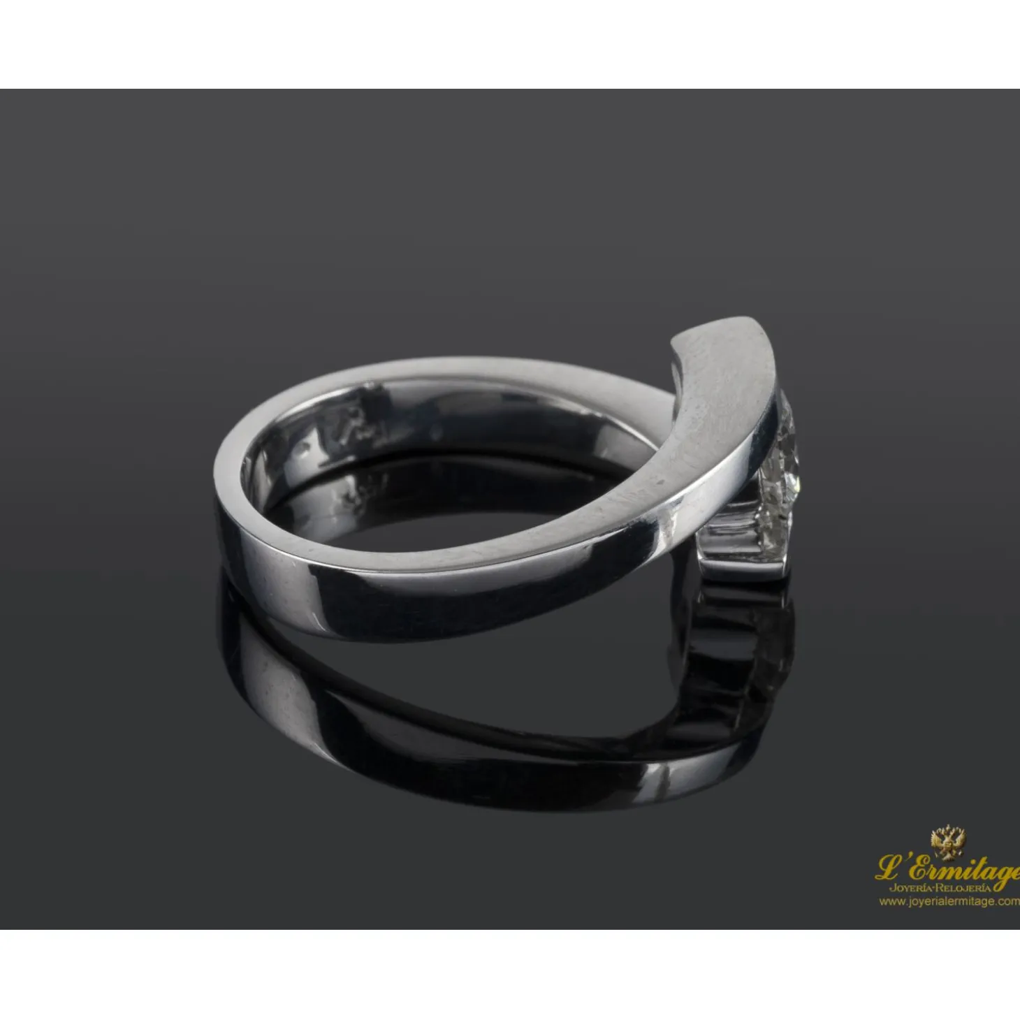 ANILLOS DE COMPROMISO Sortija solitario oro blanco color i, pureza vs1 y peso 0,51 cts.