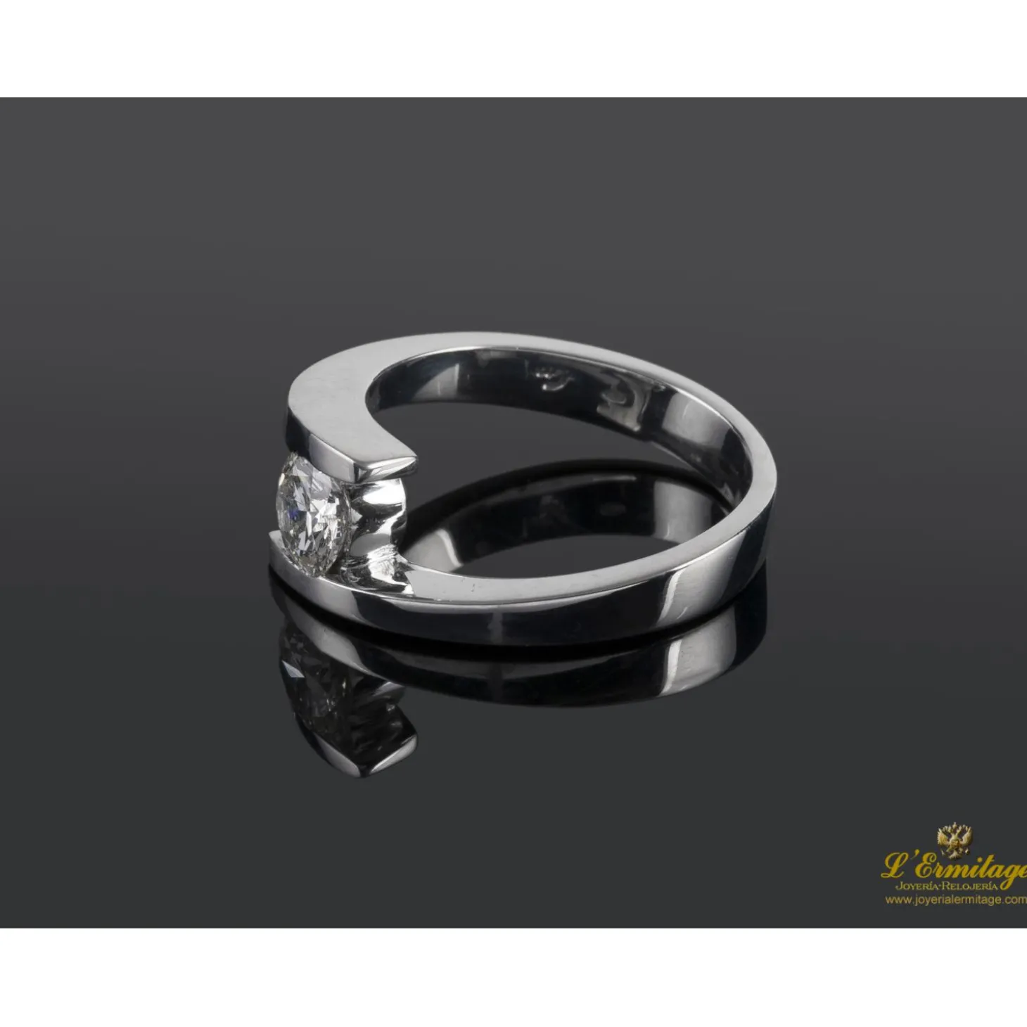 ANILLOS DE COMPROMISO Sortija solitario oro blanco color i, pureza vs1 y peso 0,51 cts.