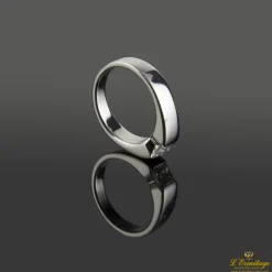ANILLOS DE COMPROMISO Sortija solitario en oro blanco brillante princesa 0,72ct.