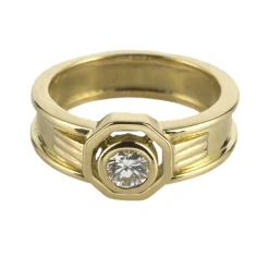 ANILLOS DE COMPROMISO Sortija solitario oro amarillo.
