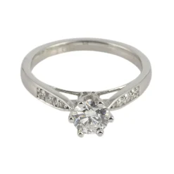 ANILLOS DE COMPROMISO Sortija solitario oro blanco color d, pureza si1 y peso 0,51 cts.