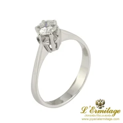 ANILLOS DE COMPROMISO Sortija solitario oro blanco color g, pureza si1 y peso 0,50 cts.