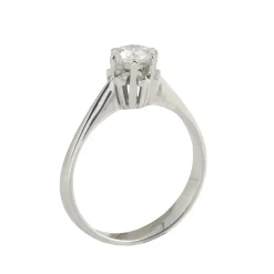 ANILLOS DE COMPROMISO Sortija solitario oro blanco color g, pureza si1 y peso 0,50 cts.