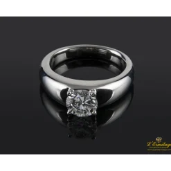 ANILLOS DE COMPROMISO Sortija solitario oro blanco color g, pureza vs1 y peso 1,00 cts.