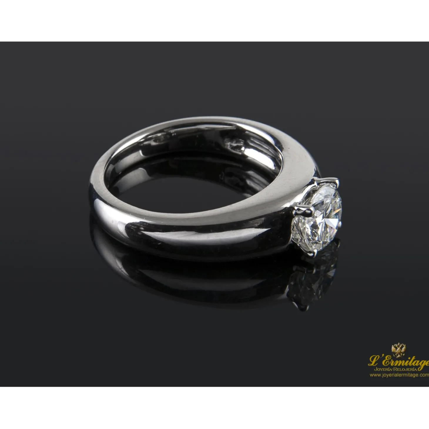 ANILLOS DE COMPROMISO Sortija solitario oro blanco color g, pureza vs1 y peso 1,00 cts.