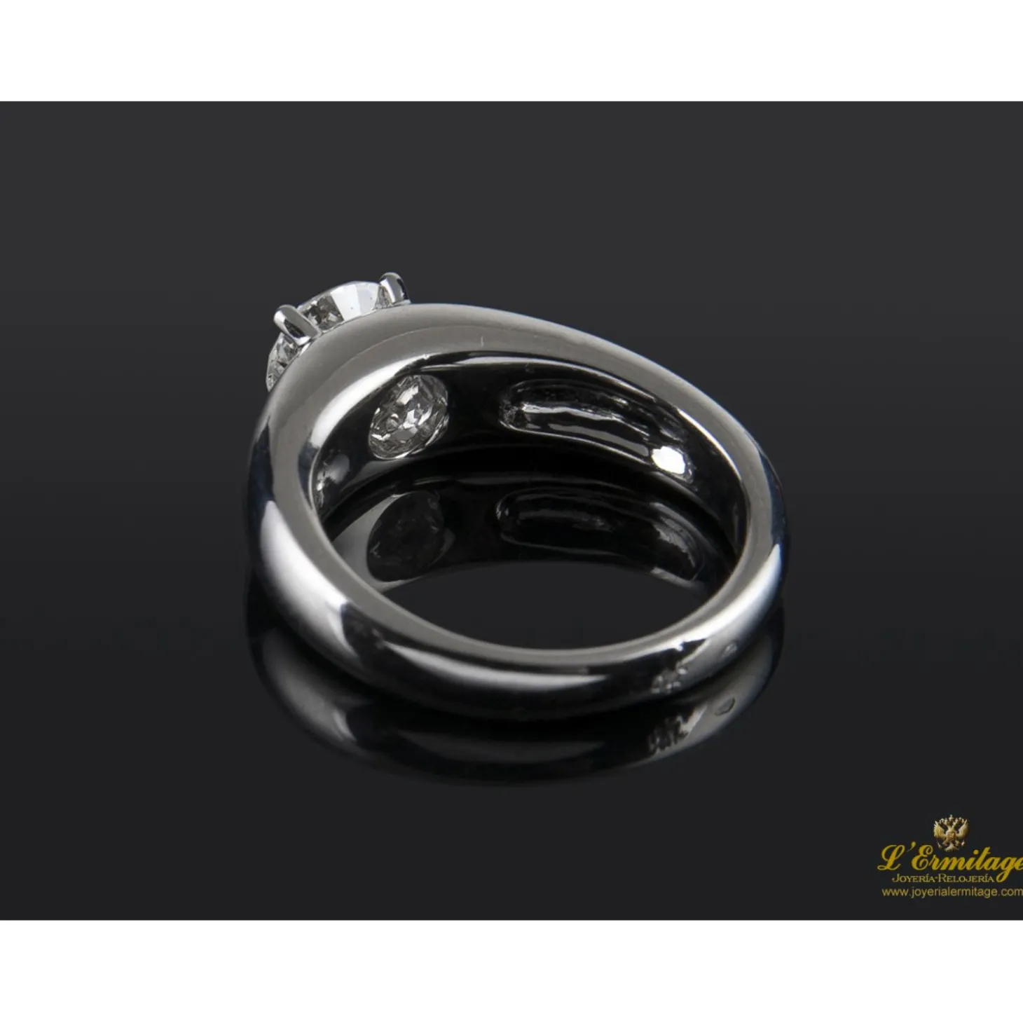 ANILLOS DE COMPROMISO Sortija solitario oro blanco color g, pureza vs1 y peso 1,00 cts.