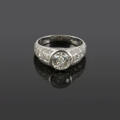 ANILLOS DE COMPROMISO Sortija oro blanco y diamantes color l, pureza p1 y peso 1,20 cts.