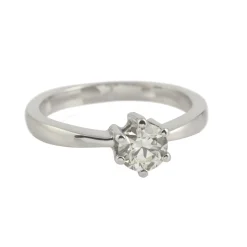 ANILLOS DE COMPROMISO Sortija solitario oro blanco color k, pureza vvs2 y peso 0,65 cts.