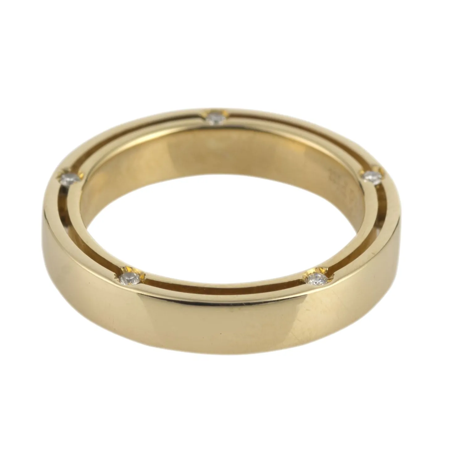 ANILLOS / SORTIJAS Alianza brad pitt oro amarillo y 10 diamantes, 3,30 mm. Talla nº: 10..