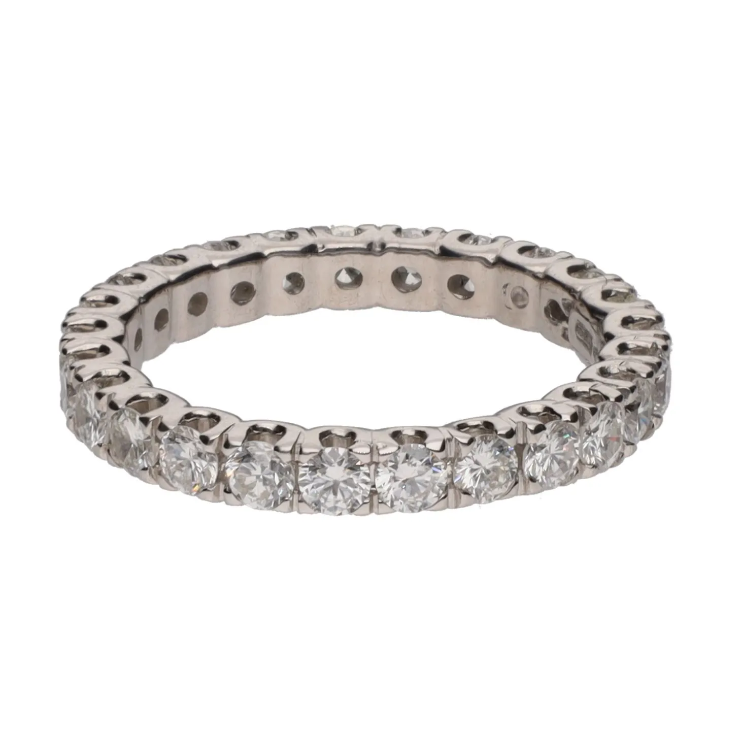 ANILLOS / SORTIJAS Alianza catalana en oro blanco con brillantes. Talla 11.
