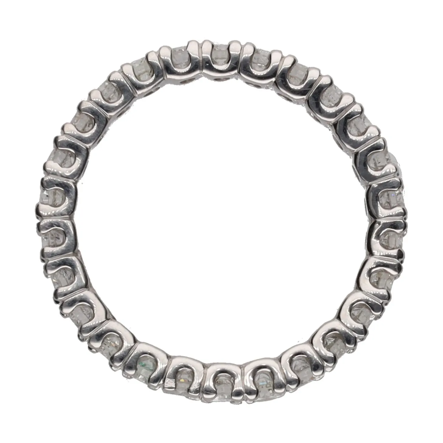 ANILLOS / SORTIJAS Alianza catalana en oro blanco con brillantes. Talla 13.