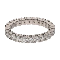 ANILLOS / SORTIJAS Alianza catalana en oro blanco con brillantes. Talla 11.