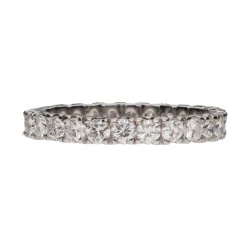 ANILLOS / SORTIJAS Alianza catalana en oro blanco con brillantes. Talla 14.