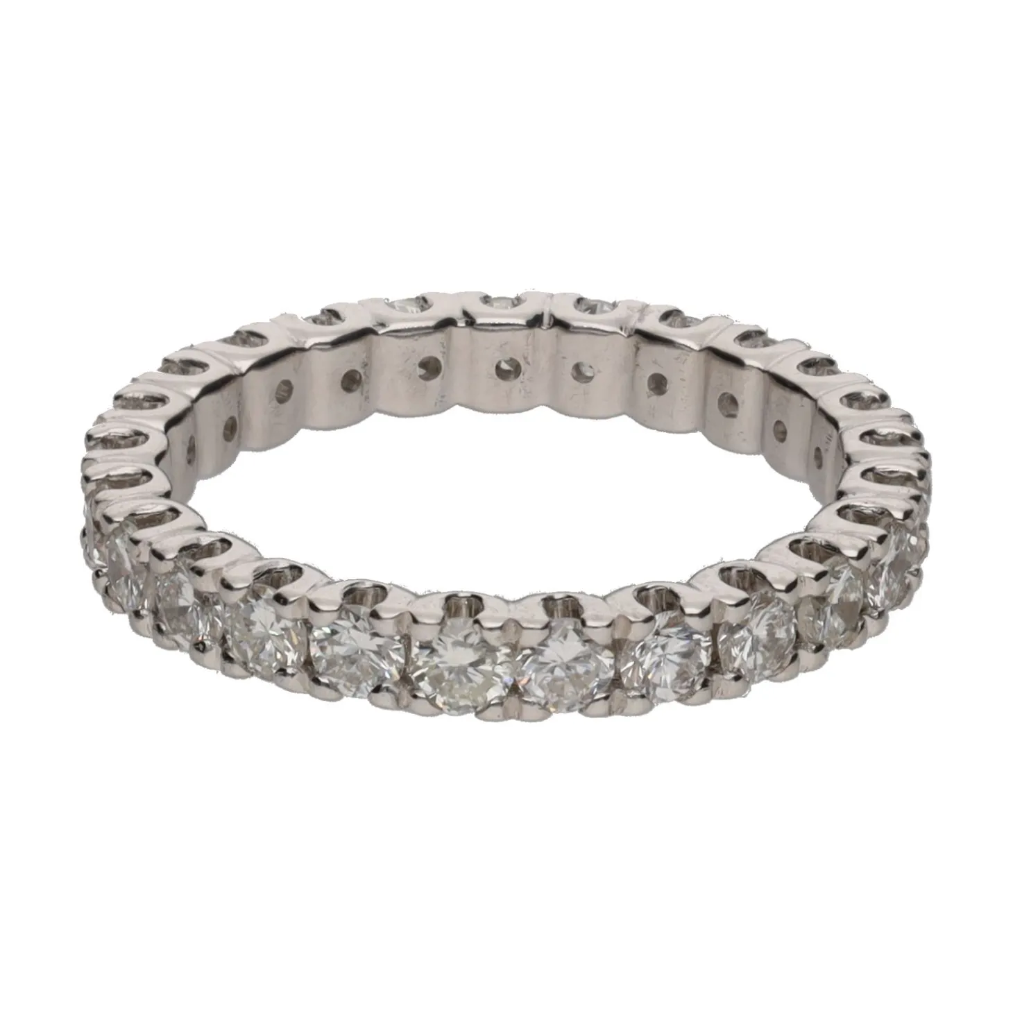 ANILLOS / SORTIJAS Alianza catalana en oro blanco con brillantes. Talla 14.