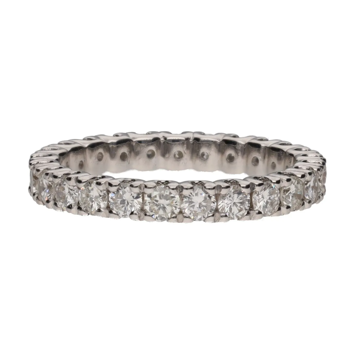 ANILLOS / SORTIJAS Alianza catalana en oro blanco con brillantes. Talla 14.