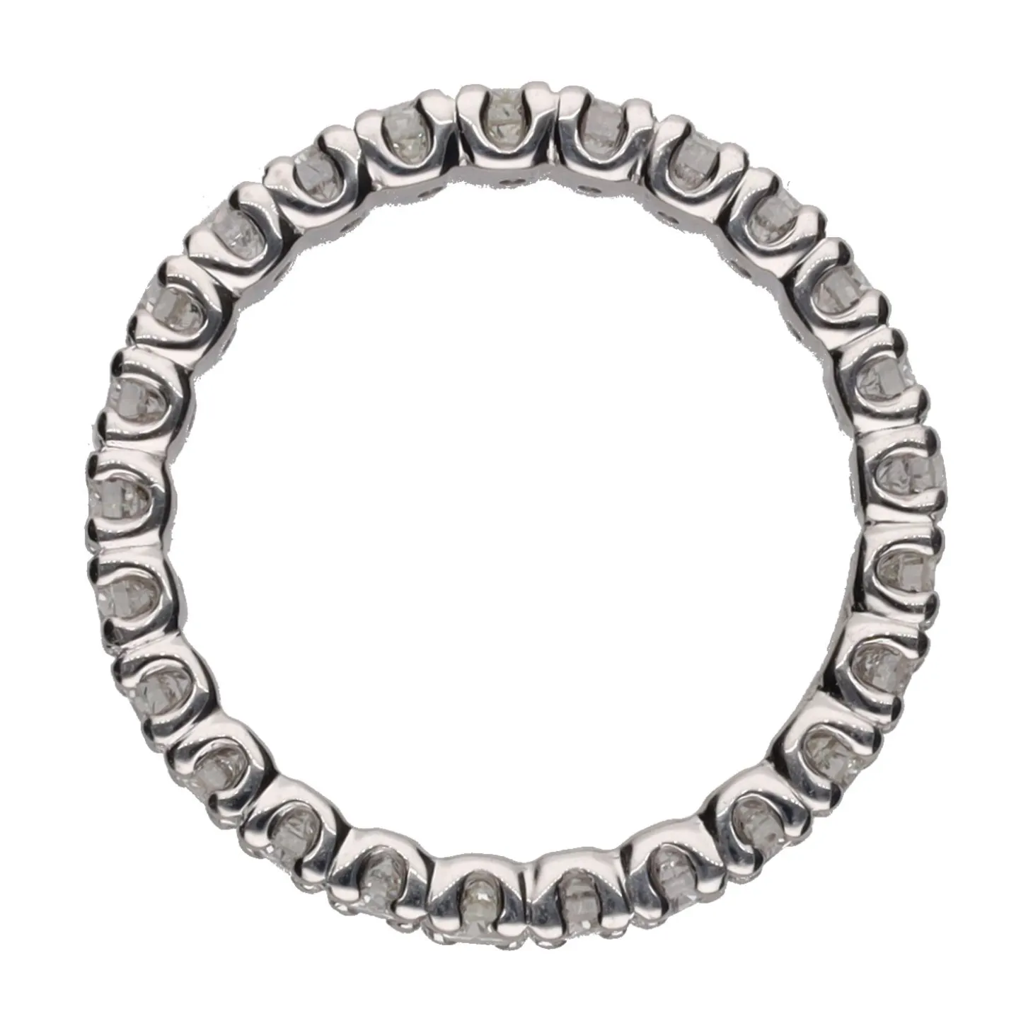 ANILLOS / SORTIJAS Alianza catalana en oro blanco con brillantes. Talla 14.
