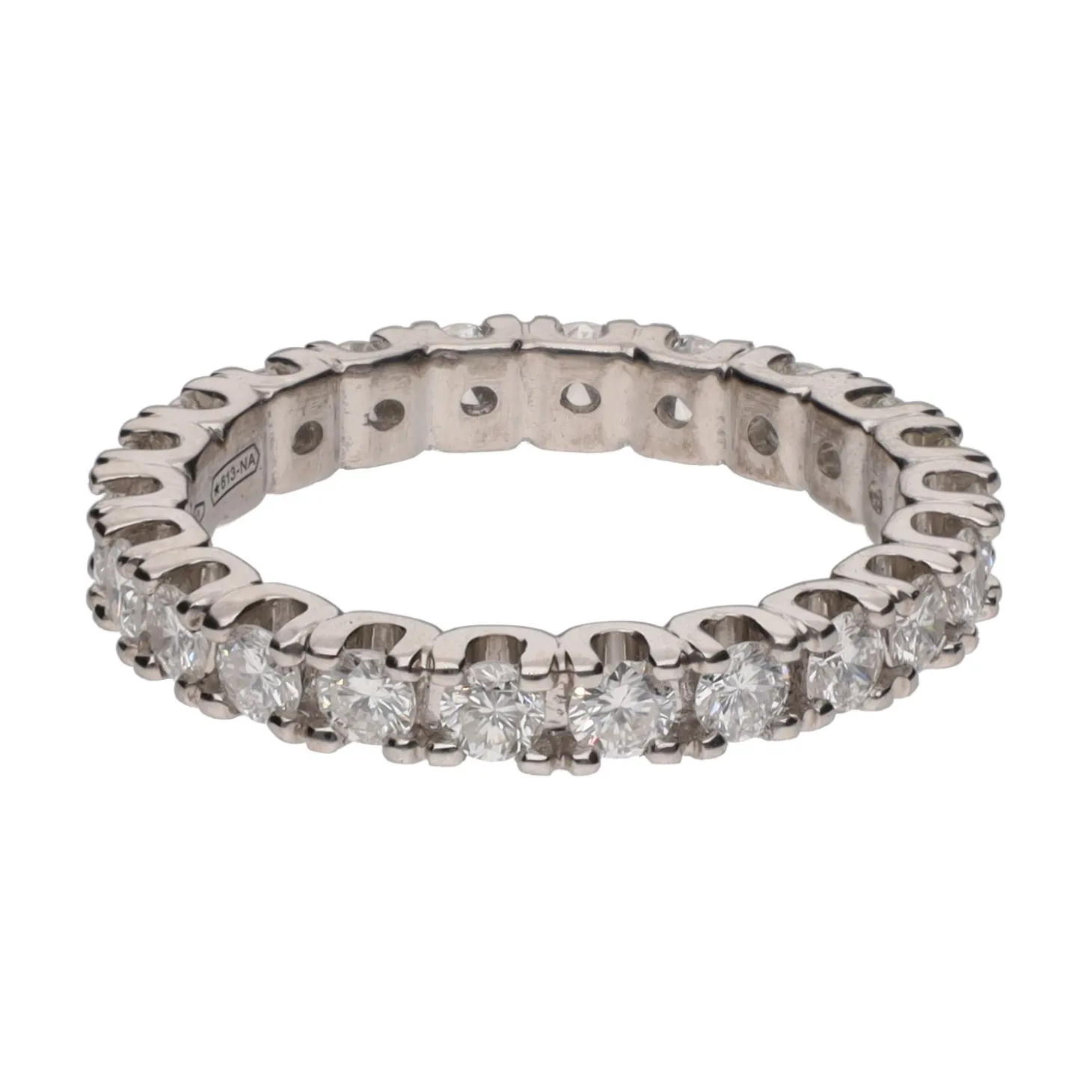 ANILLOS / SORTIJAS Alianza catalana en oro blanco con brillantes. Talla 14.