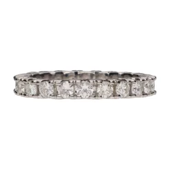 ANILLOS / SORTIJAS Alianza catalana en oro blanco con brillantes. Talla 14.