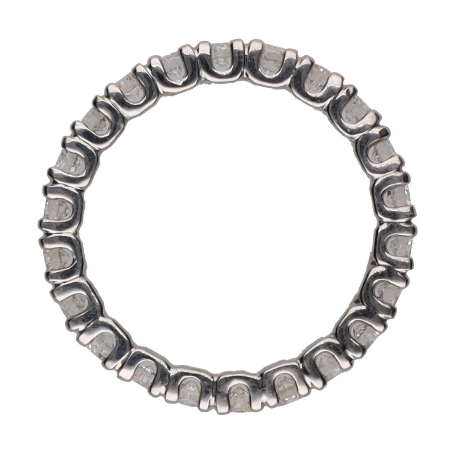 ANILLOS / SORTIJAS Alianza catalana en oro blanco con brillantes. Talla 14.