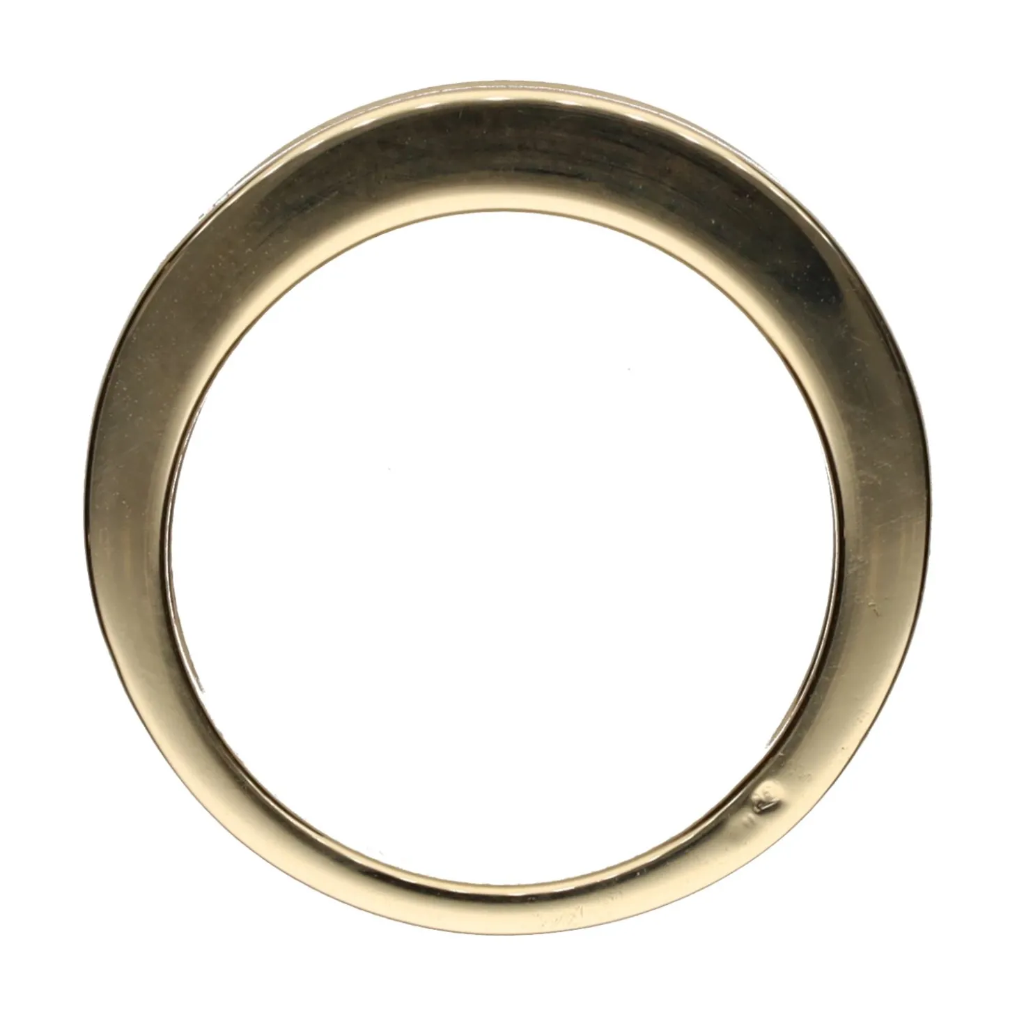 ANILLOS / SORTIJAS Alianza cintillo en oro amarillo con baguettes. Talla 12.