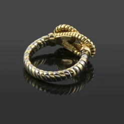 ANILLOS / SORTIJAS Anillo cartier nudo de hércules acero y oro citrino. Talla nº: 14.