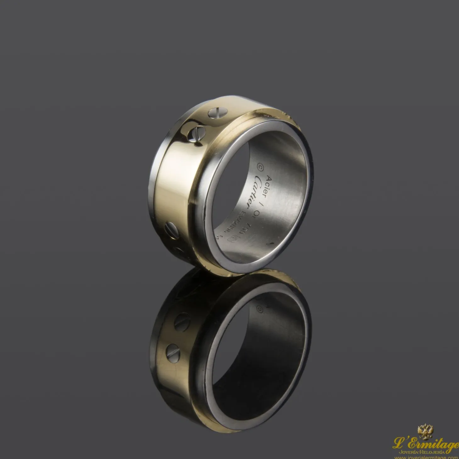 ANILLOS / SORTIJAS Anillo love acero y oro xl