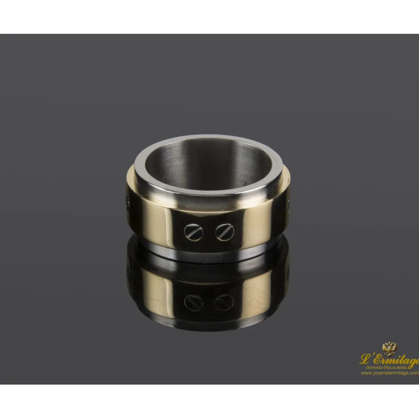 ANILLOS / SORTIJAS Anillo love acero y oro xl