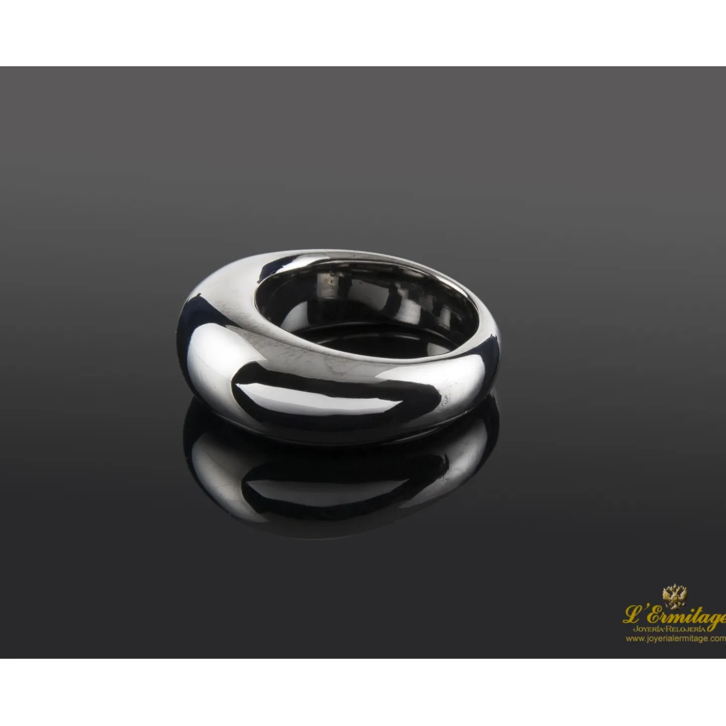 ANILLOS / SORTIJAS Anillo oro blanco liso media caña.