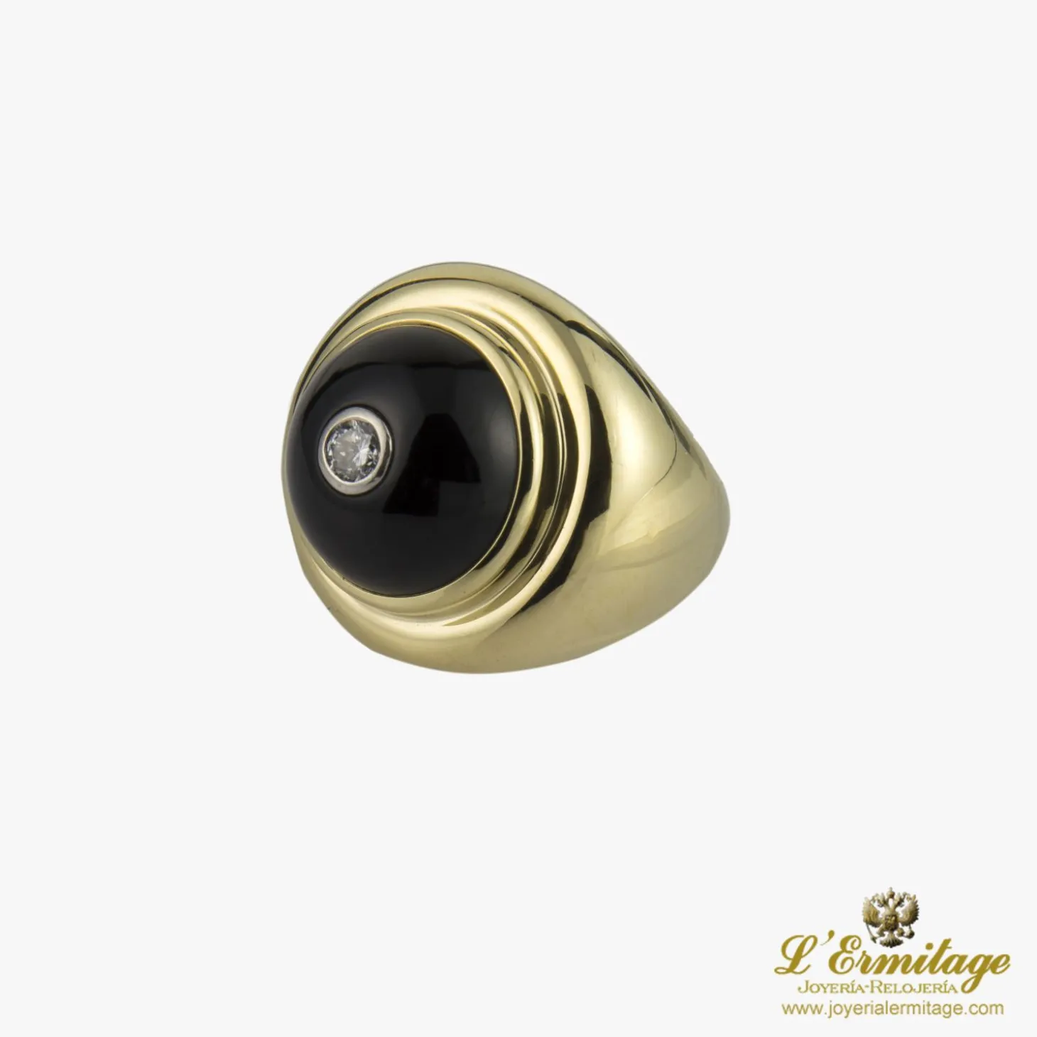 ANILLOS / SORTIJAS Anillo paloma picasso oro amarillo ónix y diamante talla nº 12
