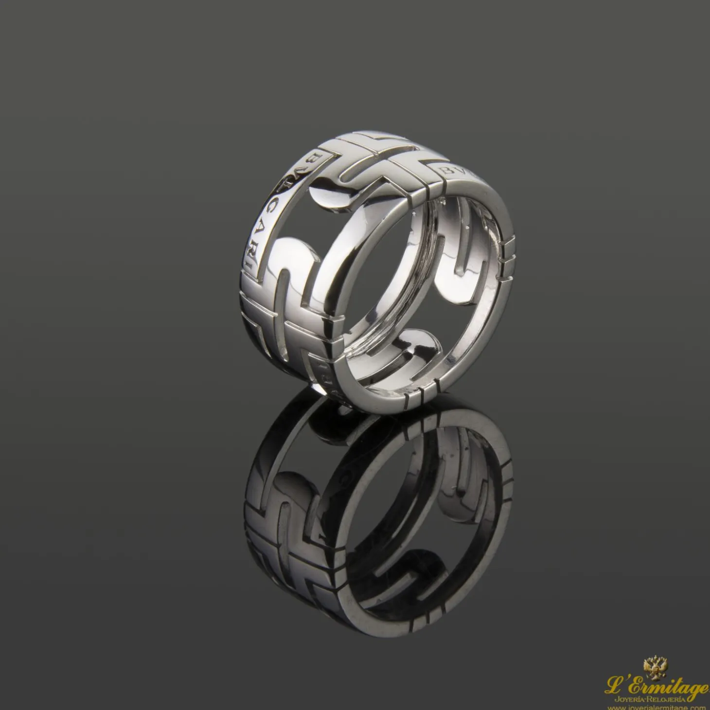 ANILLOS / SORTIJAS Anillo parentesi oro blanco 18 qt. Talla nº: 53